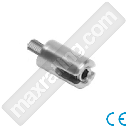 Връзка на ръкохватка Ø42,4мм към вертикални въжета от Ø3мм до Ø5мм. Неръждаема стомана AISI 304. Сатенирана.